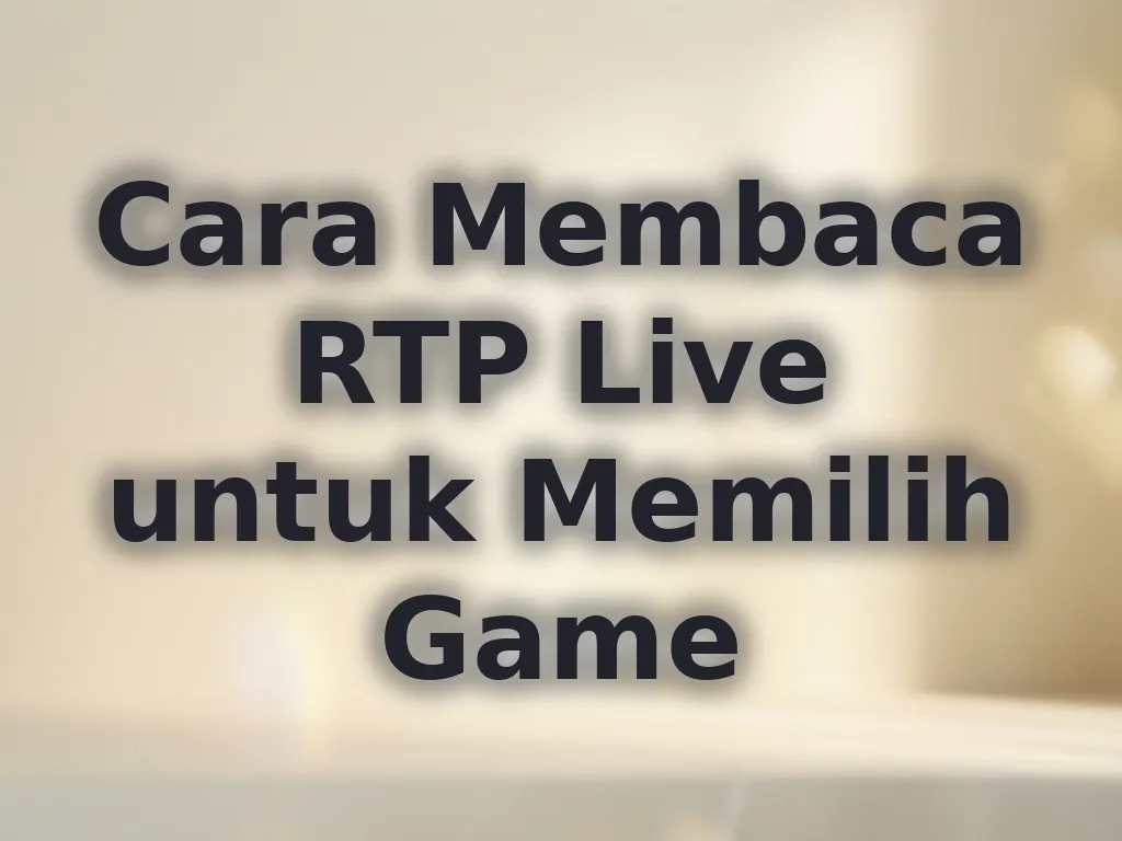Cara Membaca RTP Live untuk Memilih Game