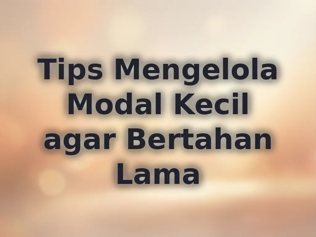 Tips Mengelola Modal Kecil agar Bertahan Lama